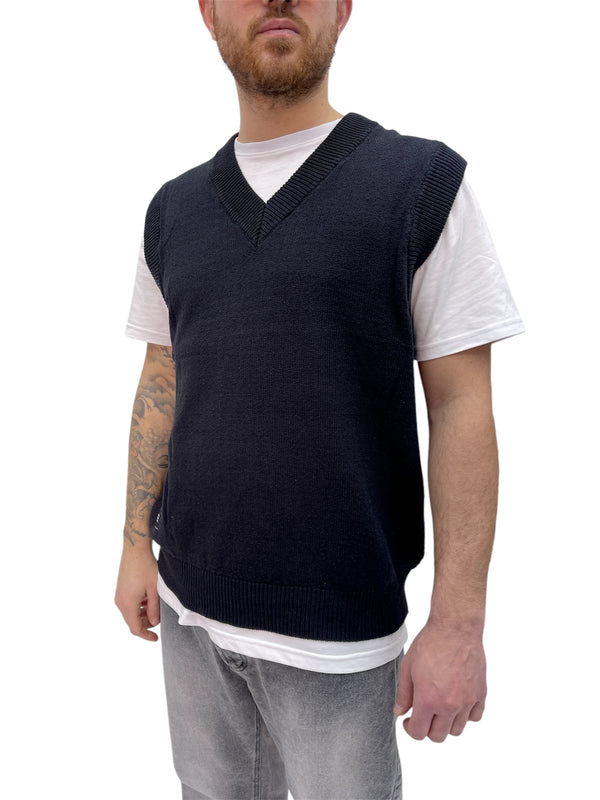 Gilet over slavato nero
