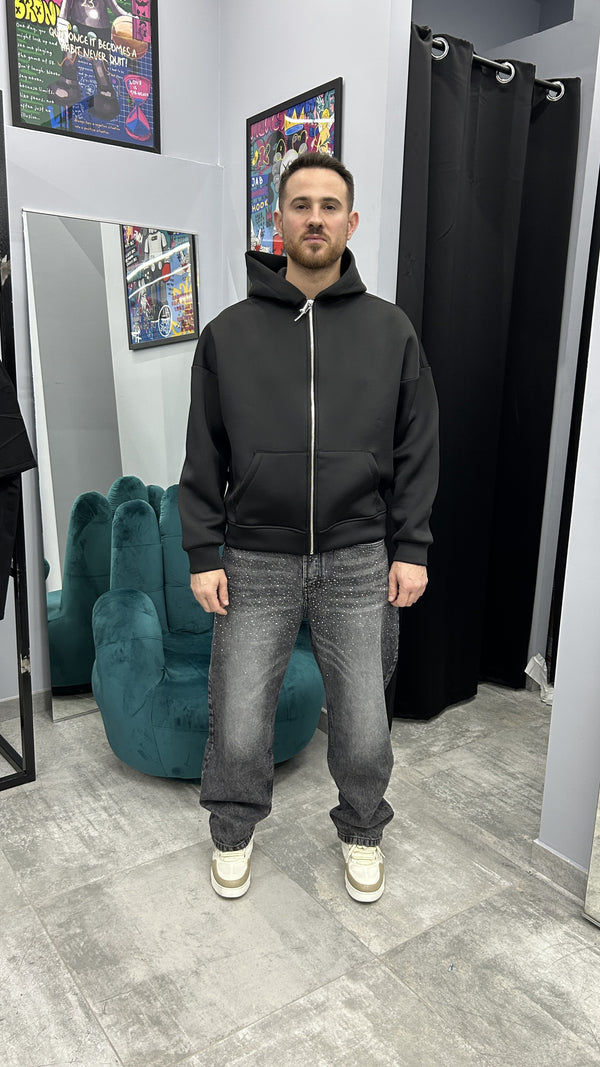 FELPA SCUBA NERA CON ZIP