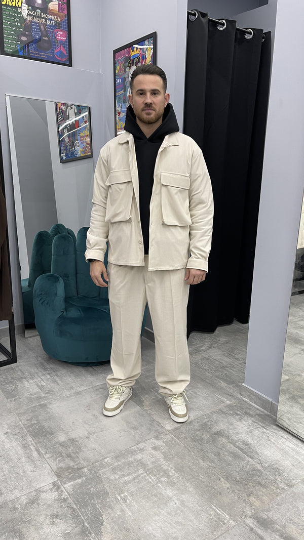 COMPLETO BEIGE VELLUTO